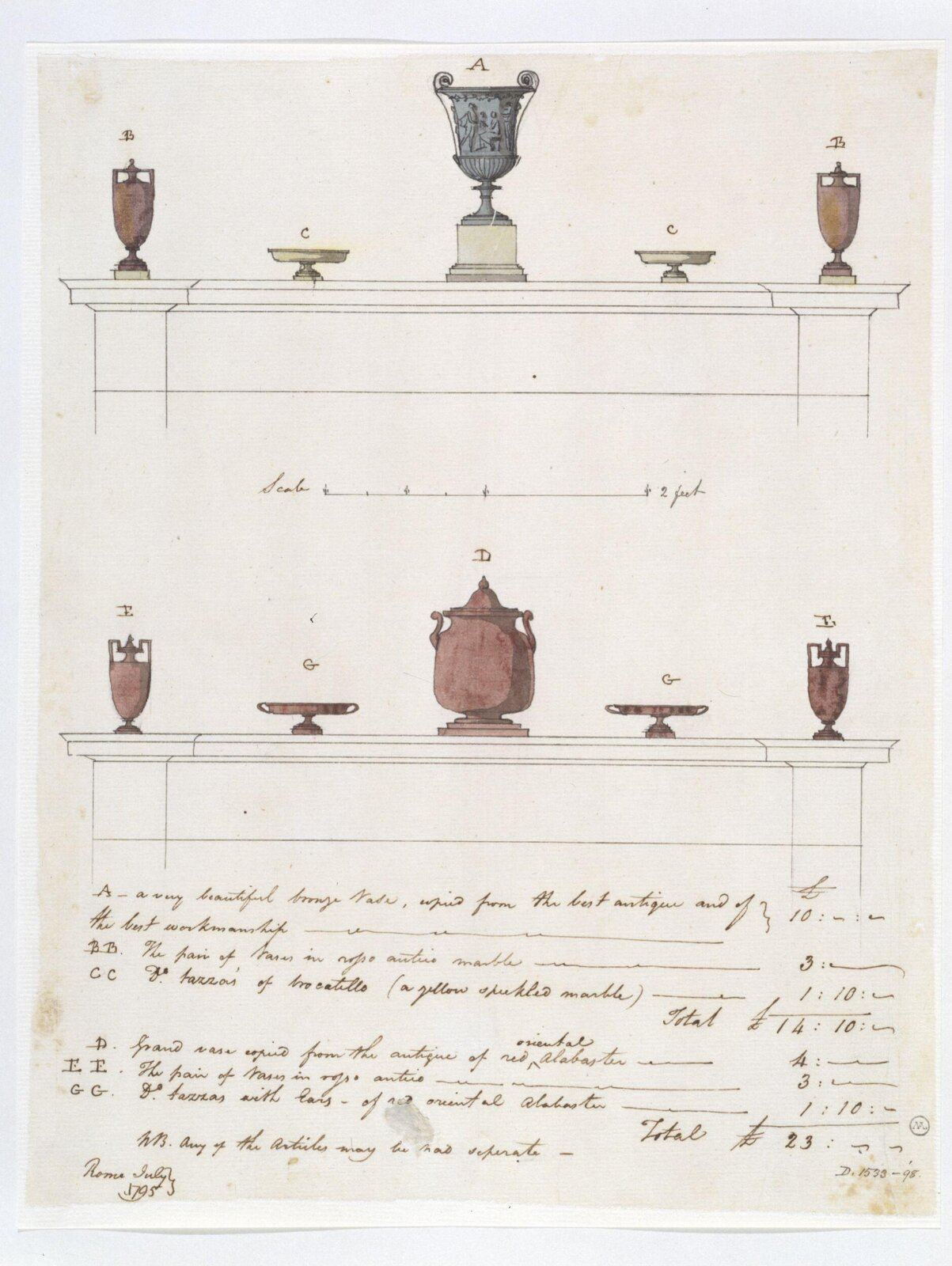Drawing, Charles Heathcote Tatham, 1794-1796