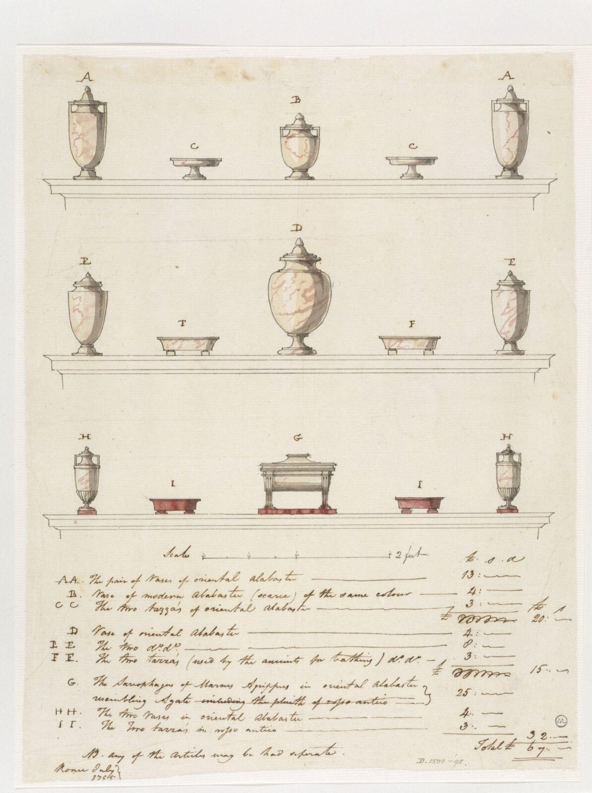 Drawing, Charles Heathcote Tatham, 1794-1796