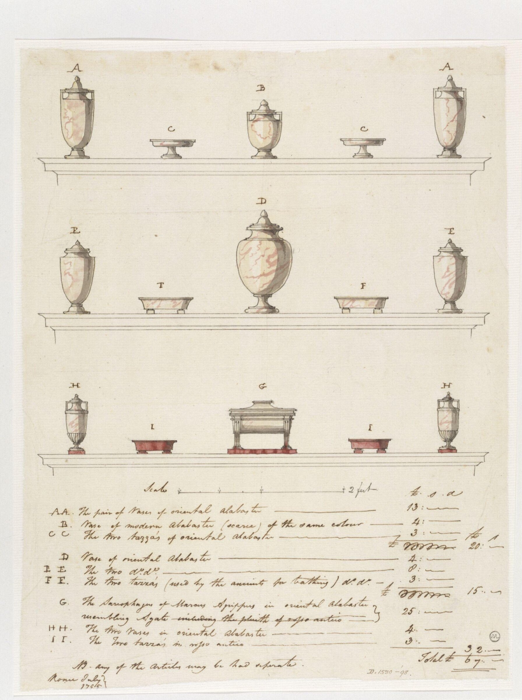 Drawing, Charles Heathcote Tatham, 1794-1796