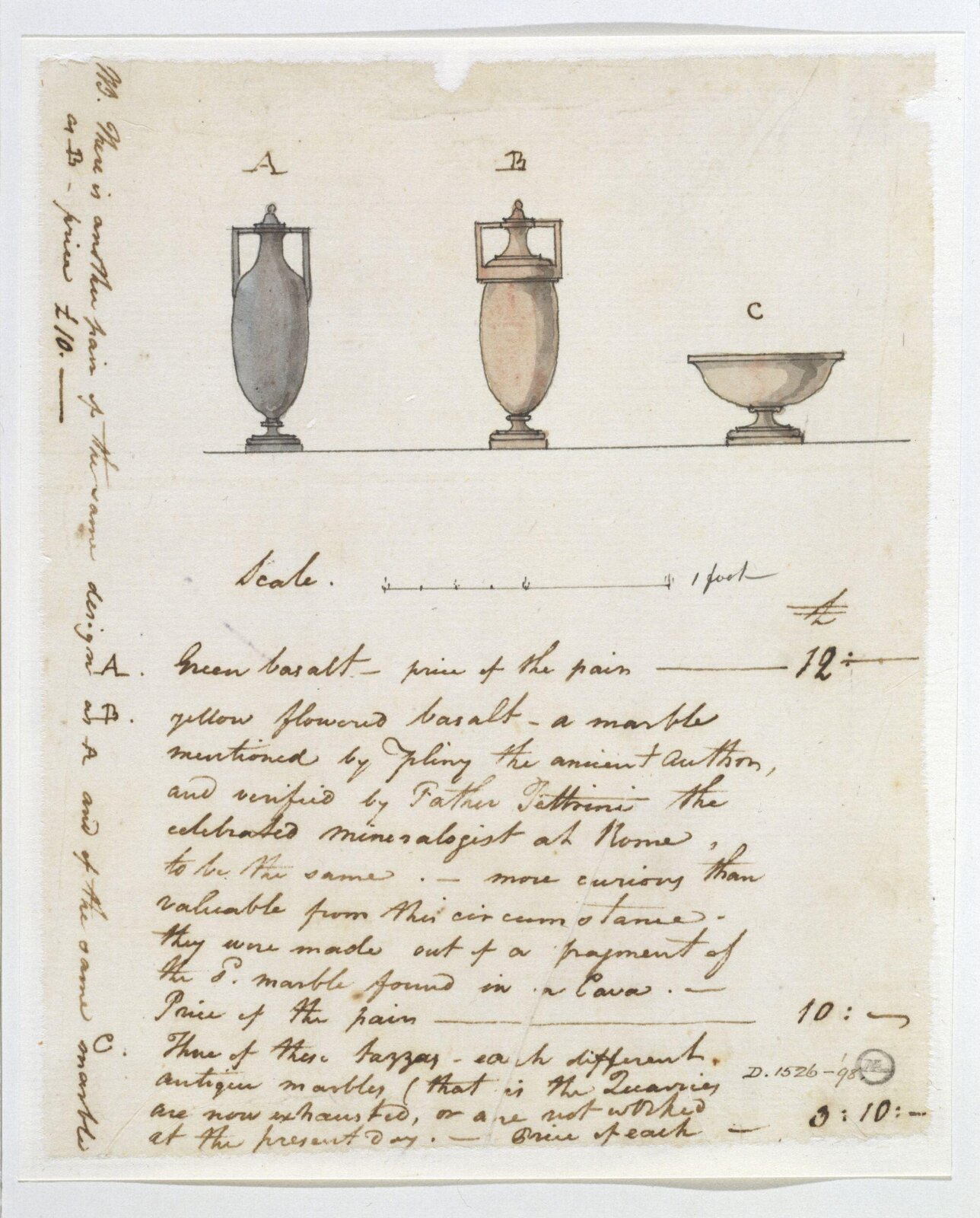 Drawing, Charles Heathcote Tatham, 1794-1796
