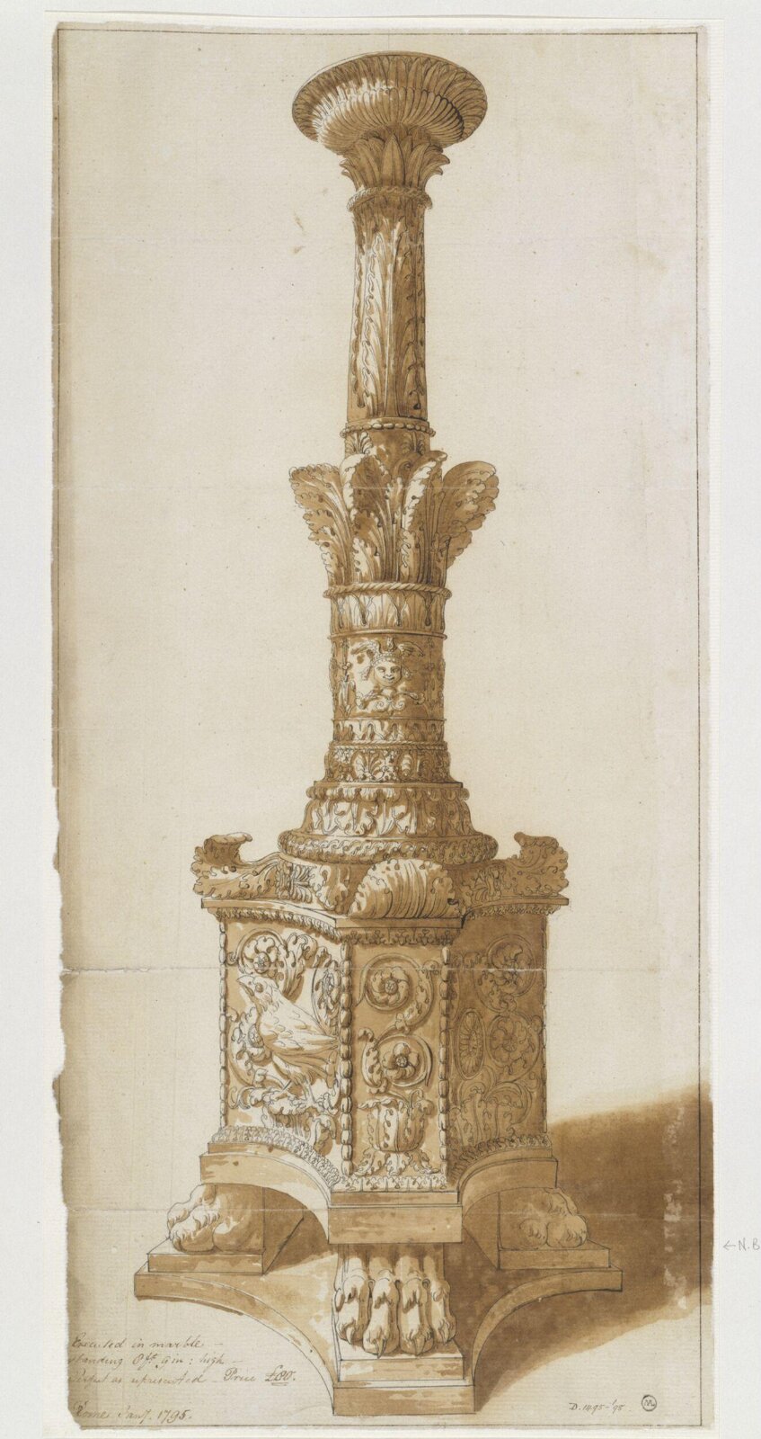An antique Roman Candelabrum, Giuseppe Manocchi, c.1731-82