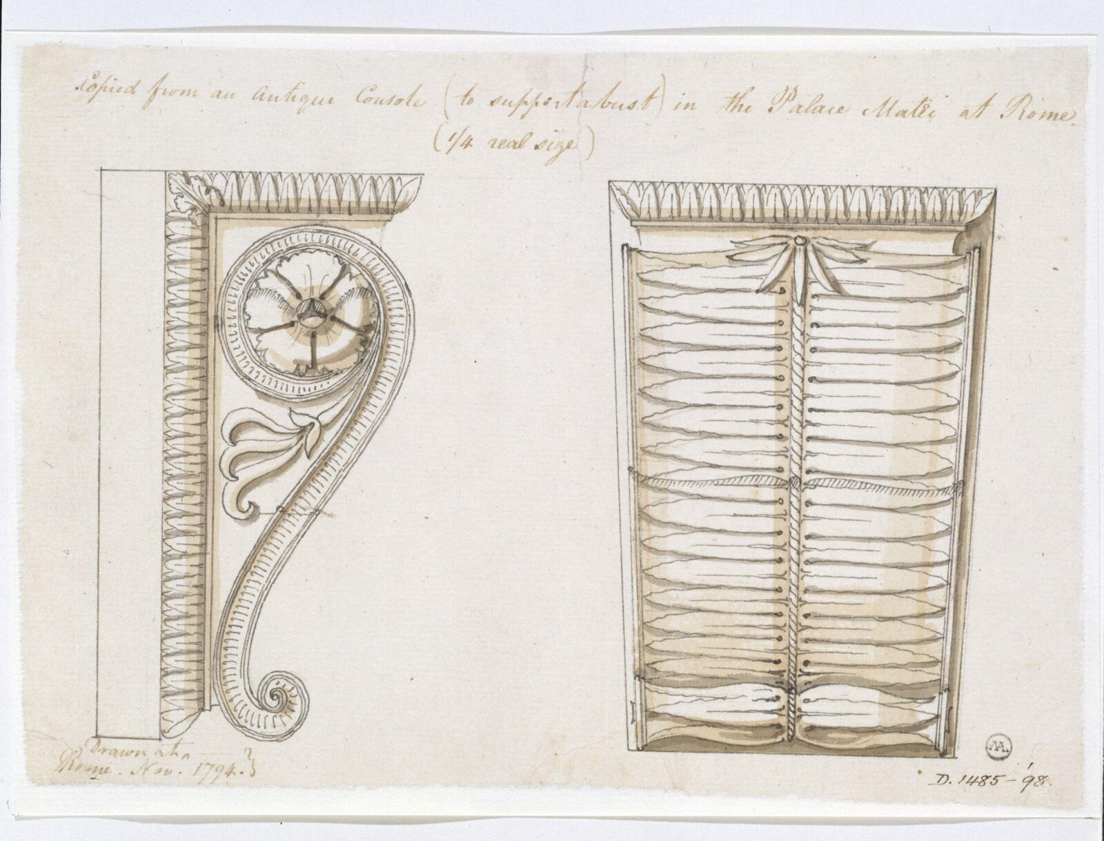 Drawing, Charles Heathcote Tatham, 1794-1796