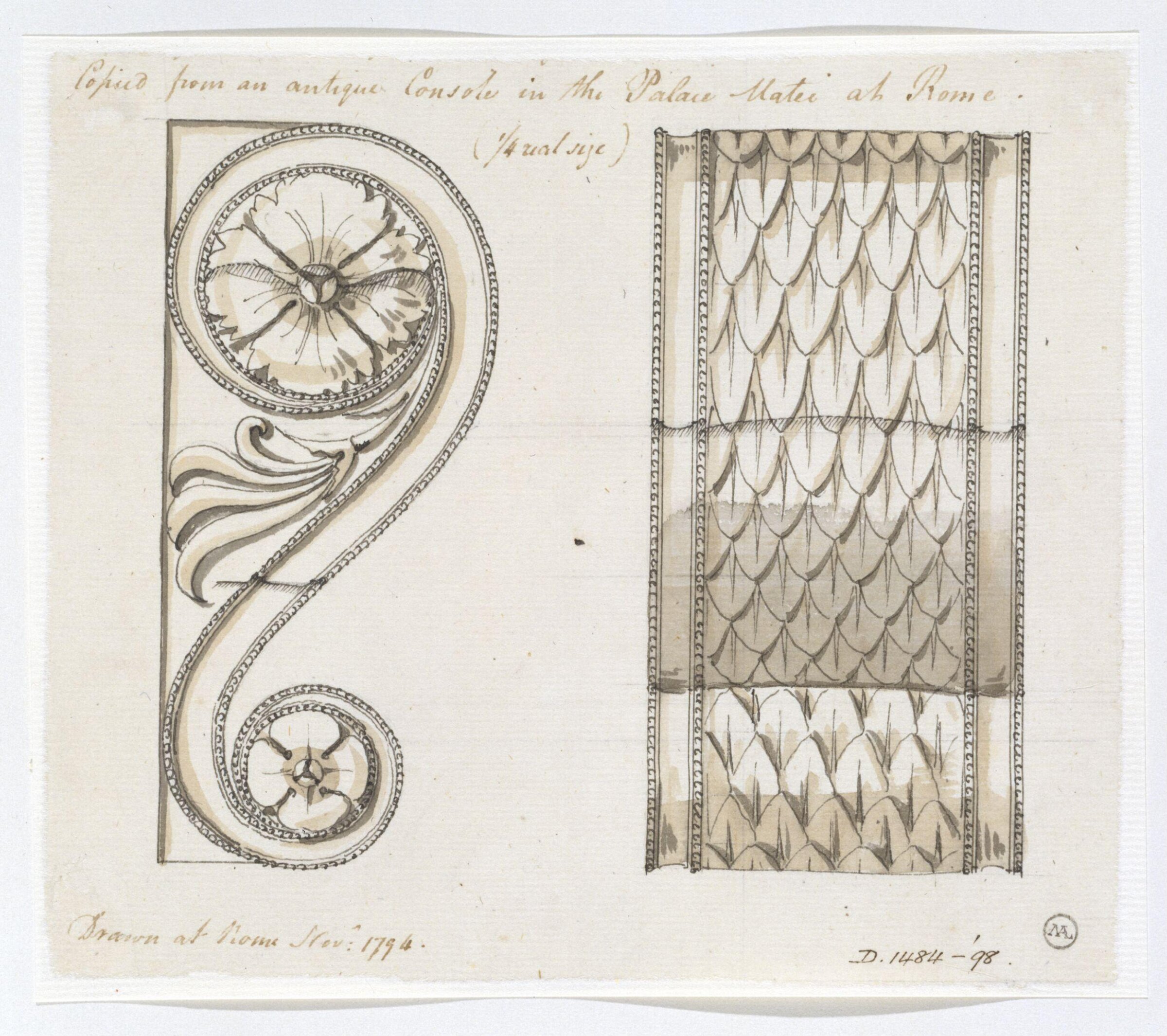 Drawing, Charles Heathcote Tatham, 1794-1796