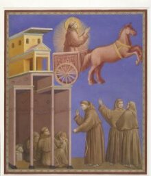 Copy after the painting St Francis appearing to the  brethren in a chariot of fire by the Master of the St  Francis cycle in the Upper Church, San Francesco,  Assisi thumbnail 1