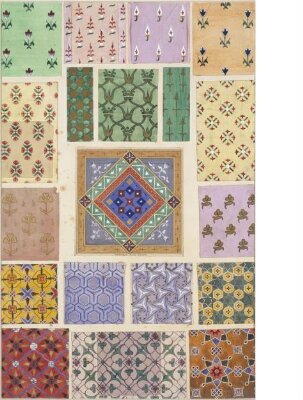 Original drawing for 'The Grammar of Ornament', Owen Jones, 1856