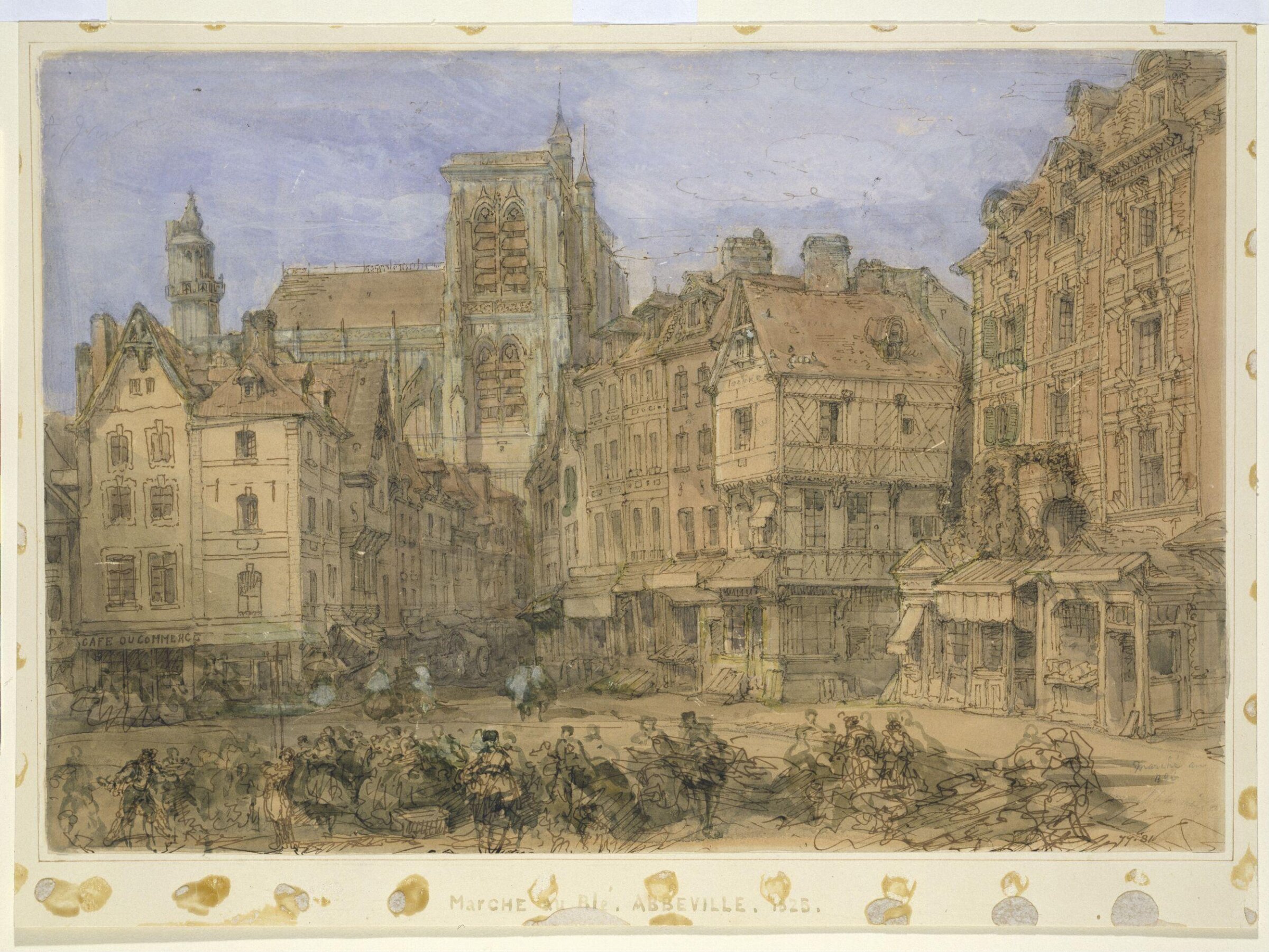 Marché au Ble, Abbeville, David Roberts, ca. 1820-64