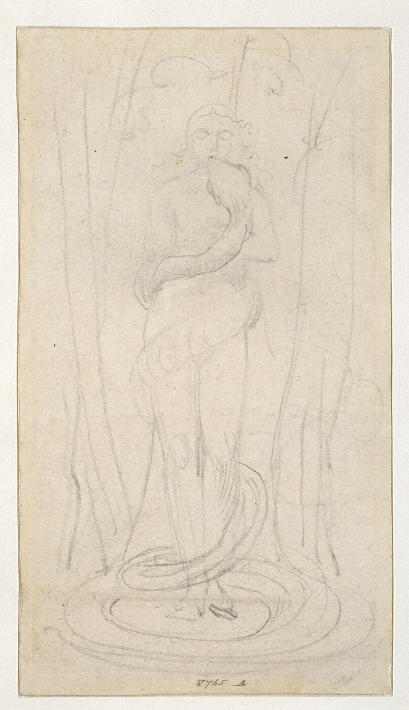 William Blake, The serpent caressing Eve
