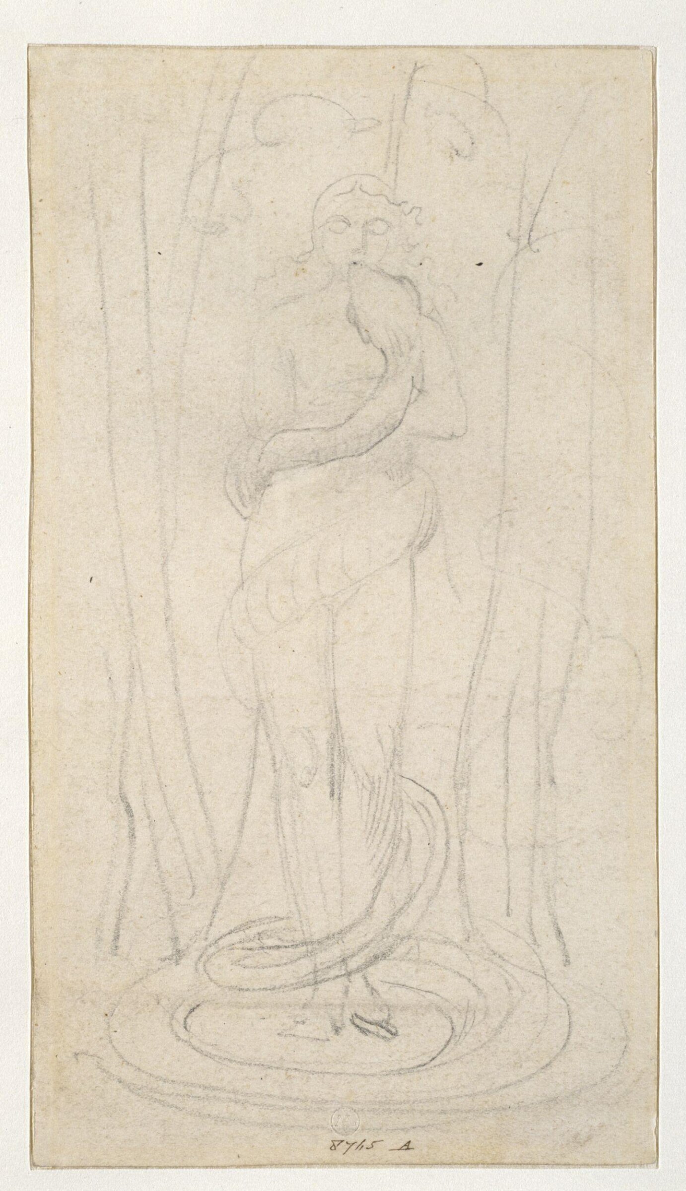 The serpent caressing Eve, Уильям Блейк, ок. 1808