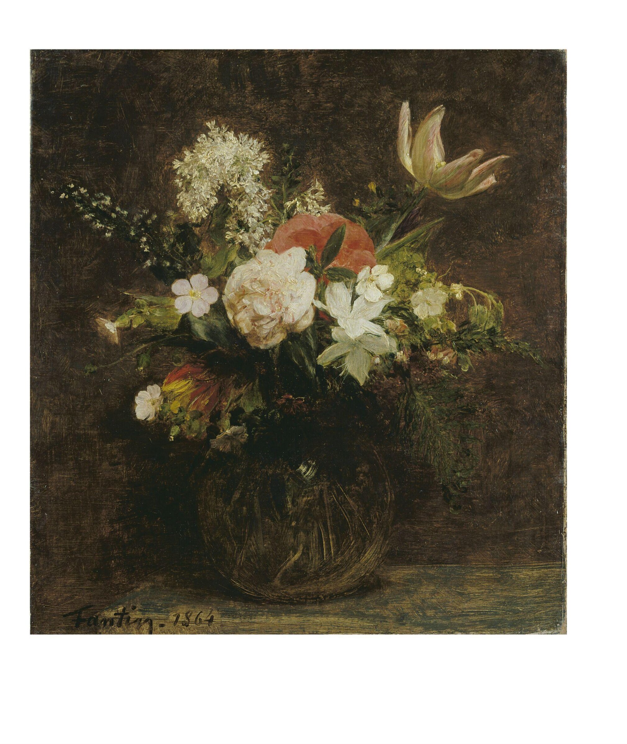 Flowers: Tulips, Azaleas, Roses, Henri Fantin-Latour, 1864