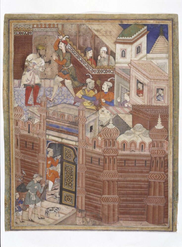 The spy Tayir enters a fort to release the captive Faizlan Shah. top image