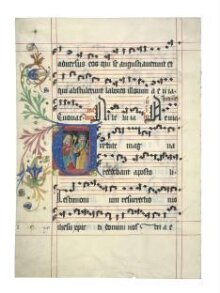 Leaf from an Antiphoner with a historiated initial U thumbnail 1