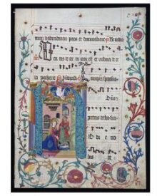 Leaf from an Antiphoner with historiated initial H thumbnail 1