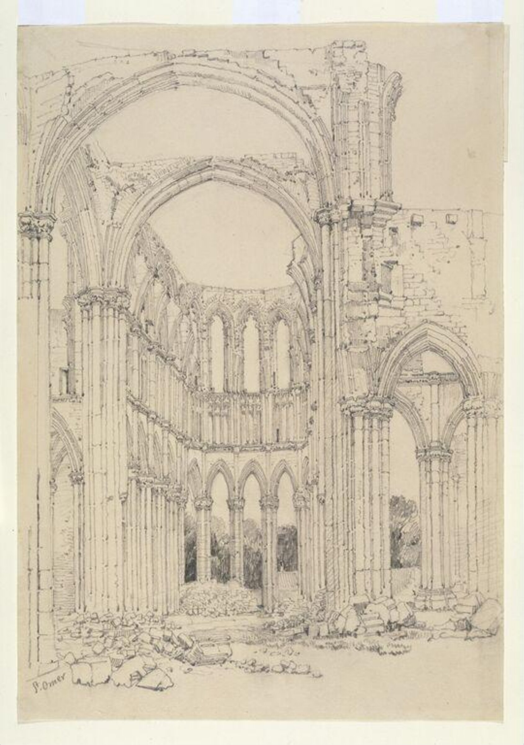 The East End of the Church of St Bertin at St Omer, Samuel Prout, ca. 1820s