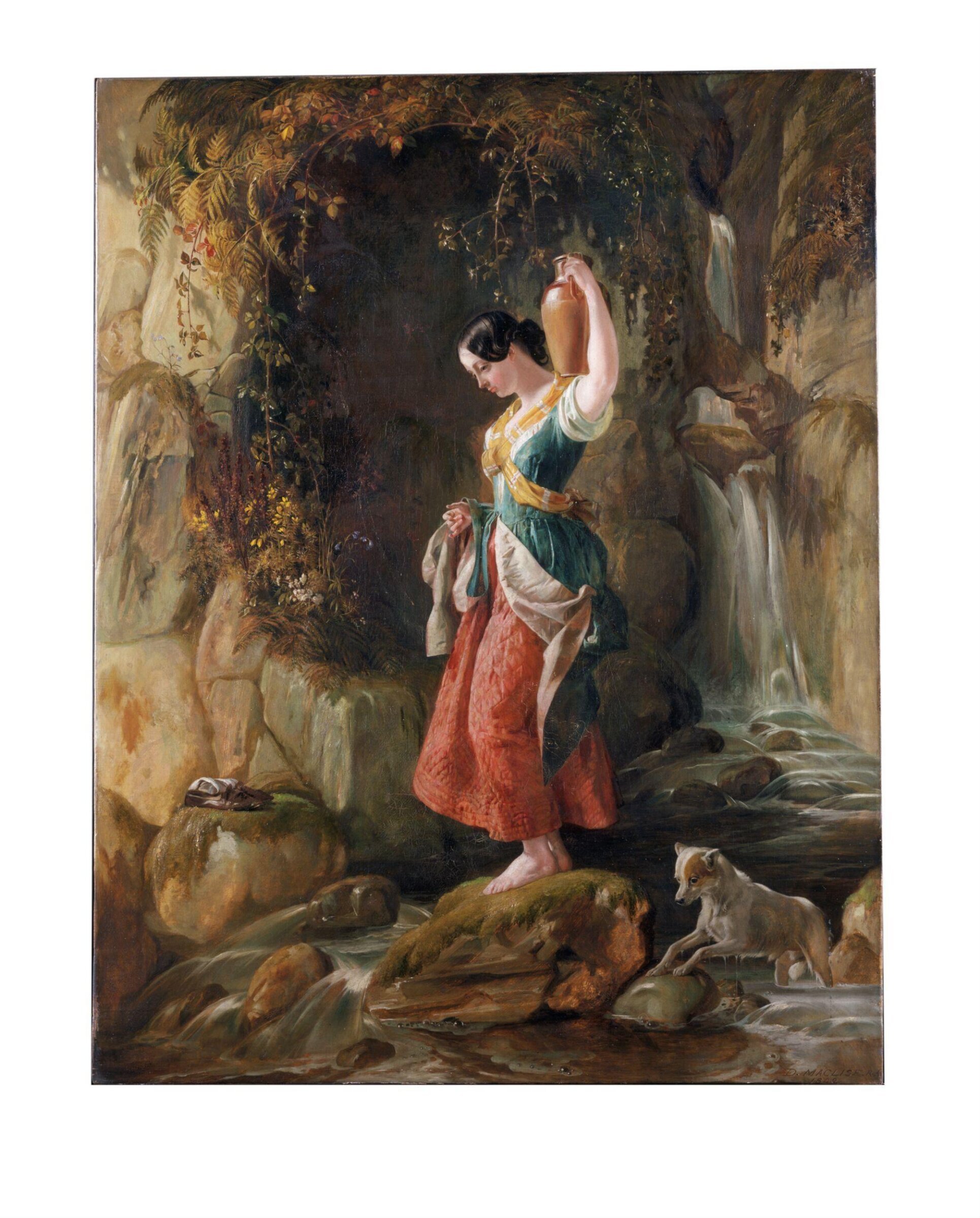 Waterfall at St Nighton's Kieve, near Tintagel, Daniel Maclise, 1842