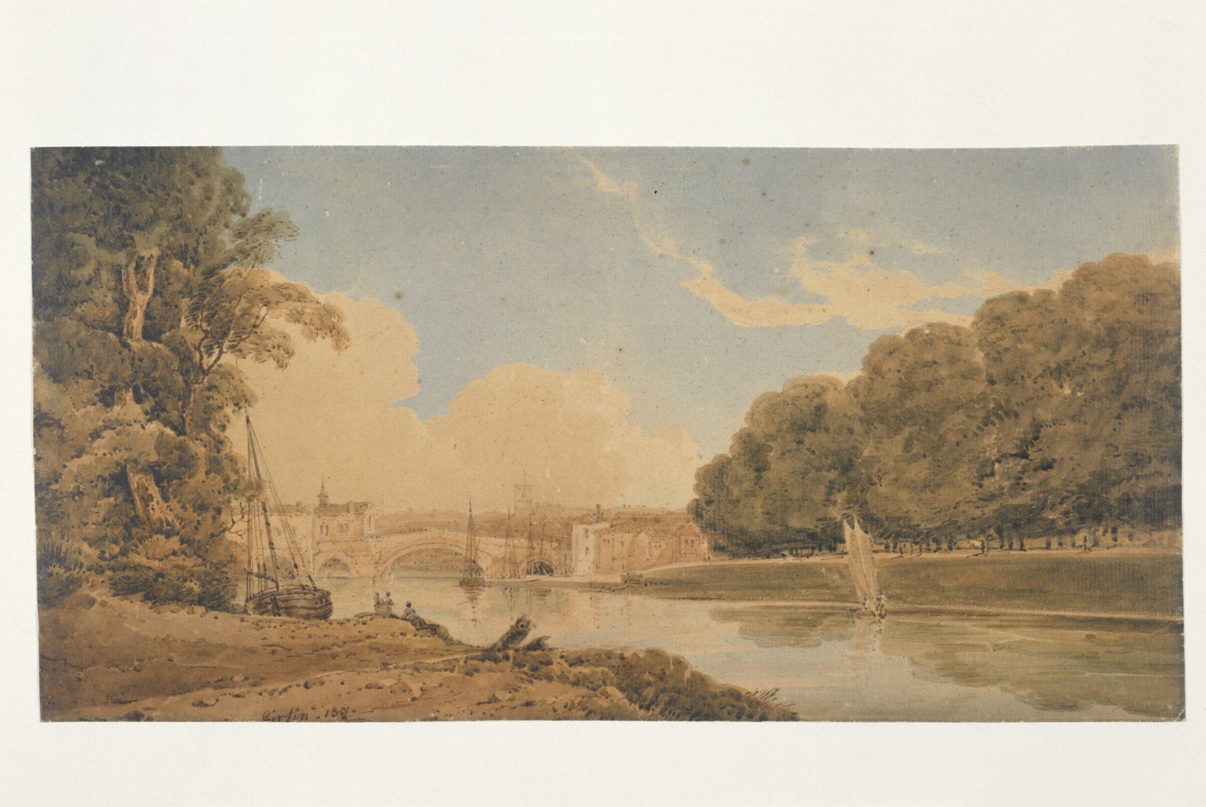 The Mayor's Walk on the Banks of the Ouse, Yorkshire, Thomas Girtin, 1801