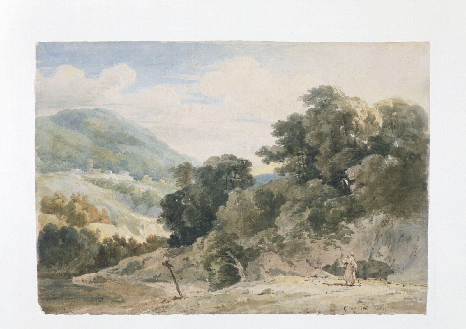 Landscape with hermit, Thomas Girtin, 1801