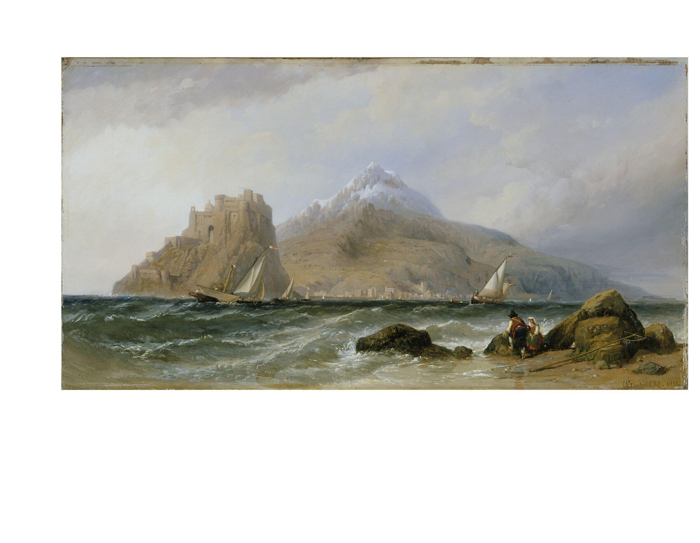 Ischia and the Castello d'Ischia, near Naples, Clarkson Stanfield, 1857