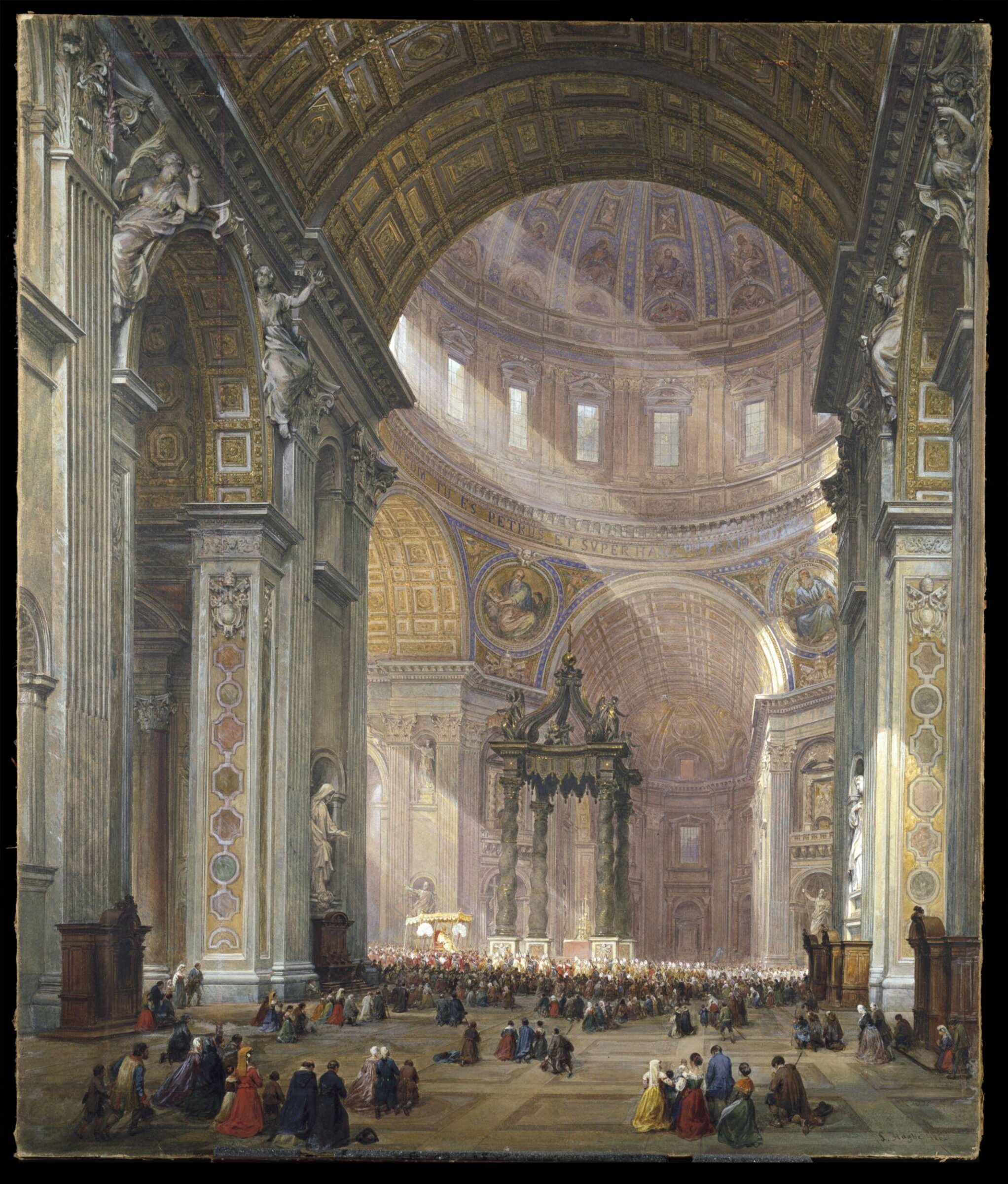 Transept of St. Peter's, Rome, Haghe, 1864