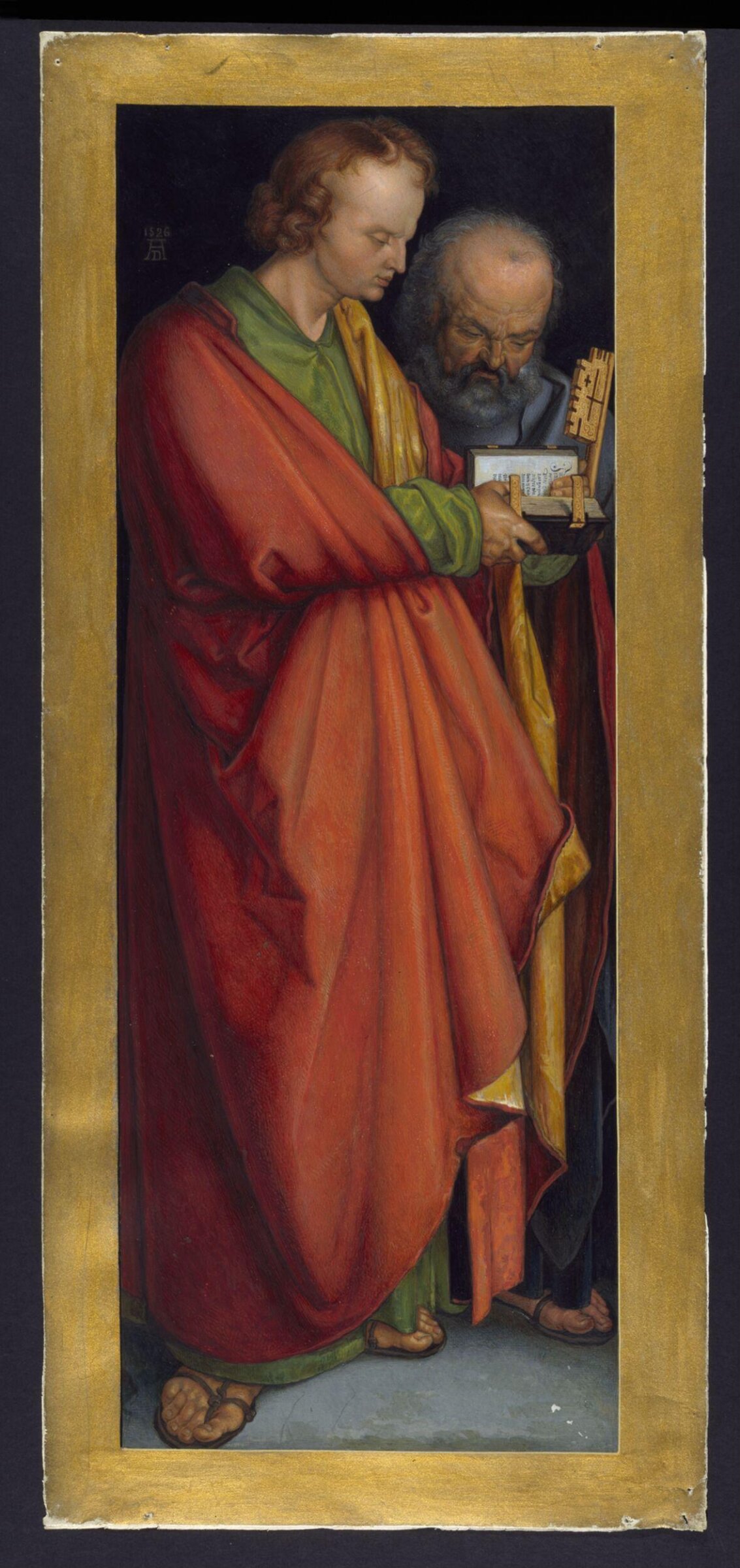 Copy of the painting St John and St Peter by  Albrecht Durer in the Pinakotek, Munich, Christian Schultz