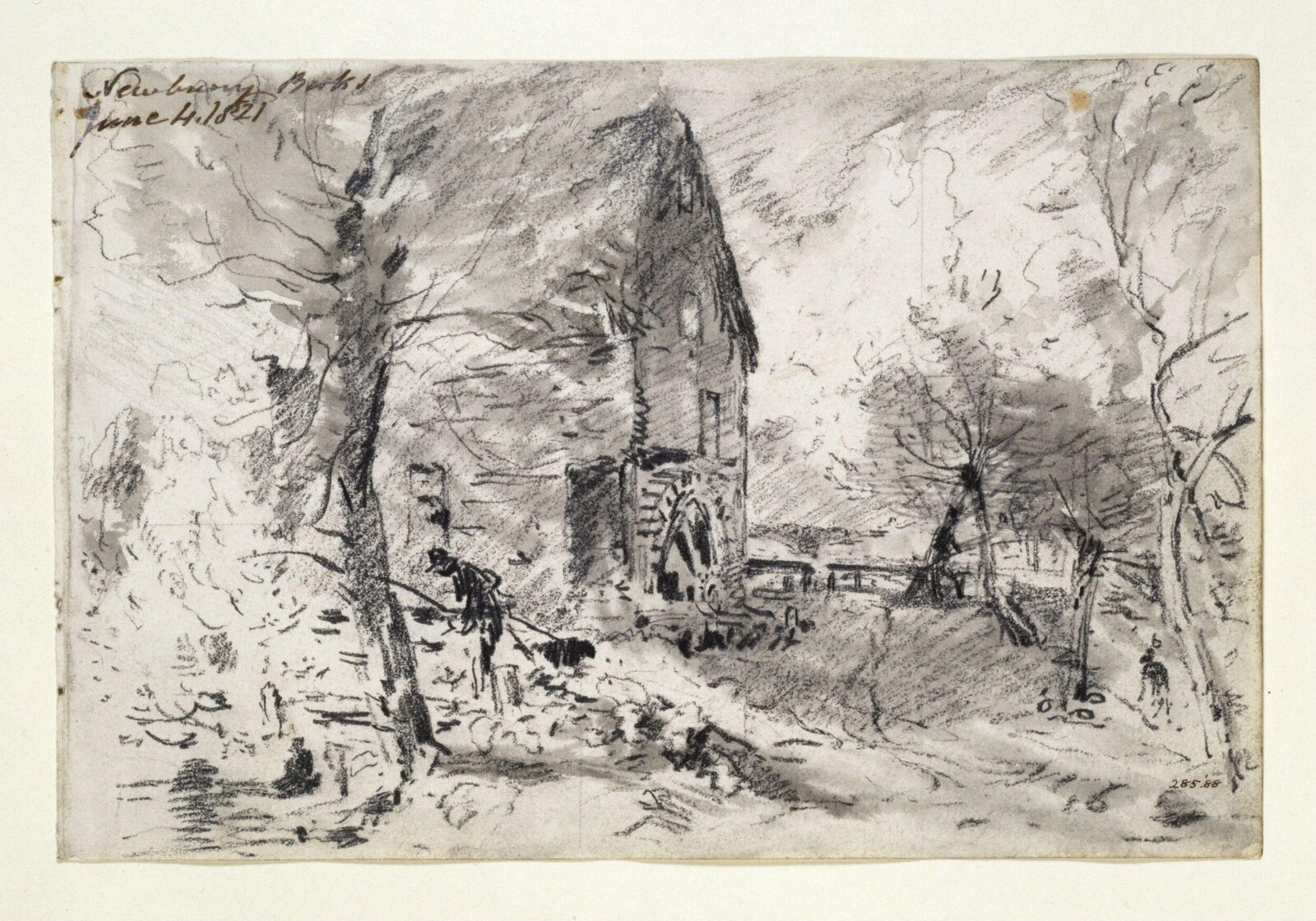 A water-mill at Newbury, Berks., John Constable, 04/06/1821