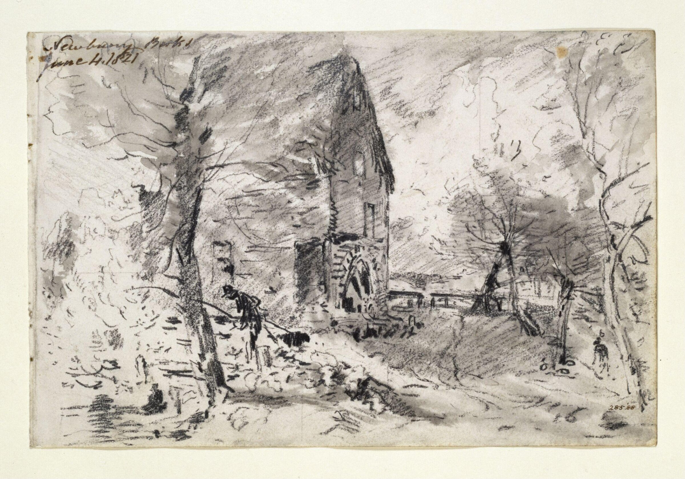 A water-mill at Newbury, Berks., John Constable, 04/06/1821