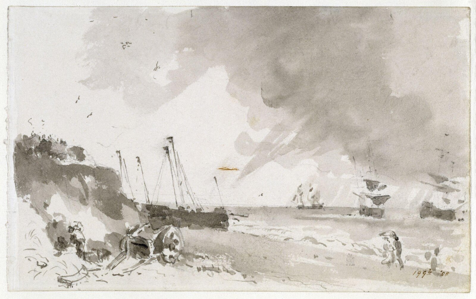 Coast Scene at Brighton, John Constable, ca. 1828