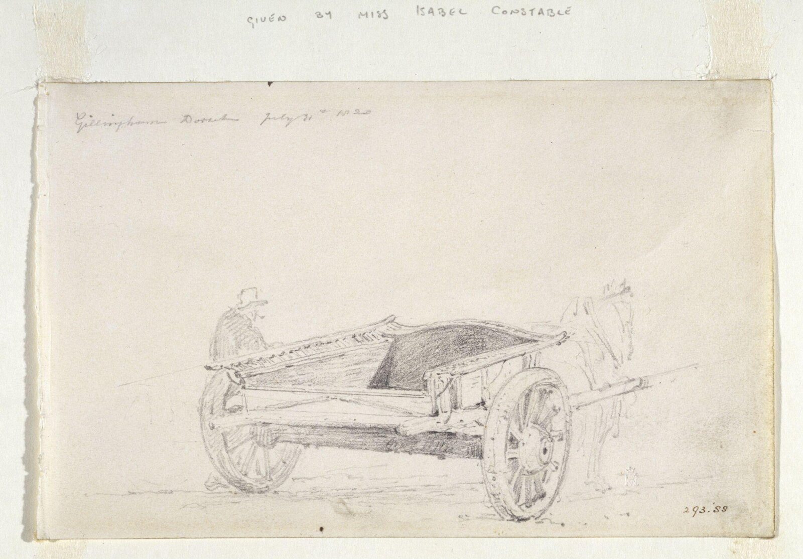 A cart at Gillingham, John Constable, 31 July 1820