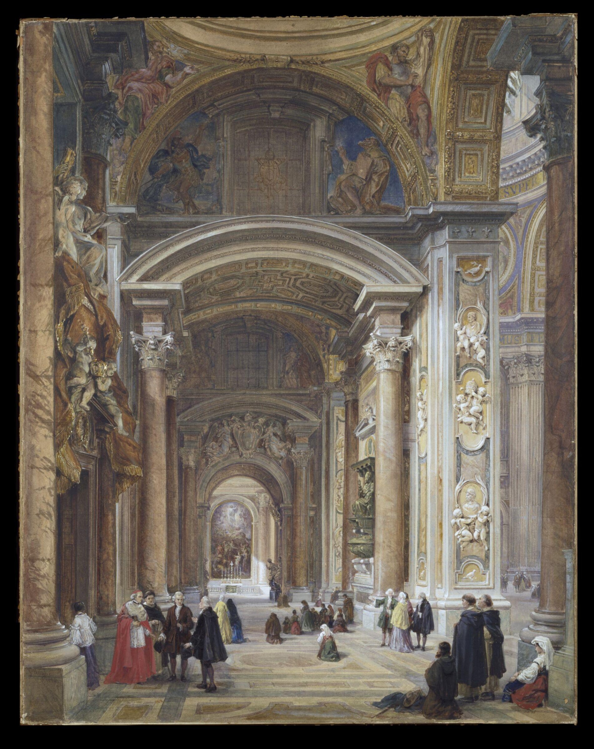 The Nave of St Peter's, Rome, Haghe, 1864
