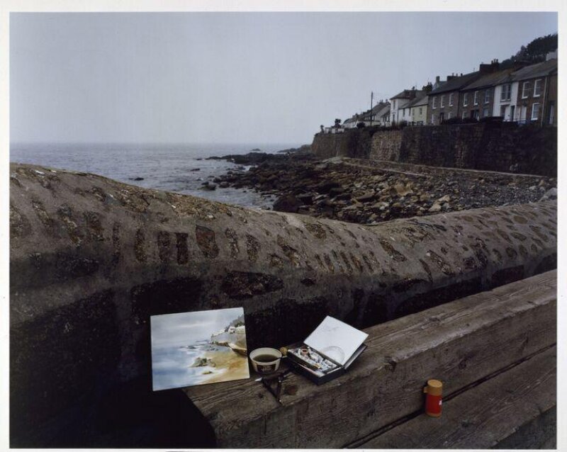 Painting by a man from Chicago on a painting holiday, Mousehole
