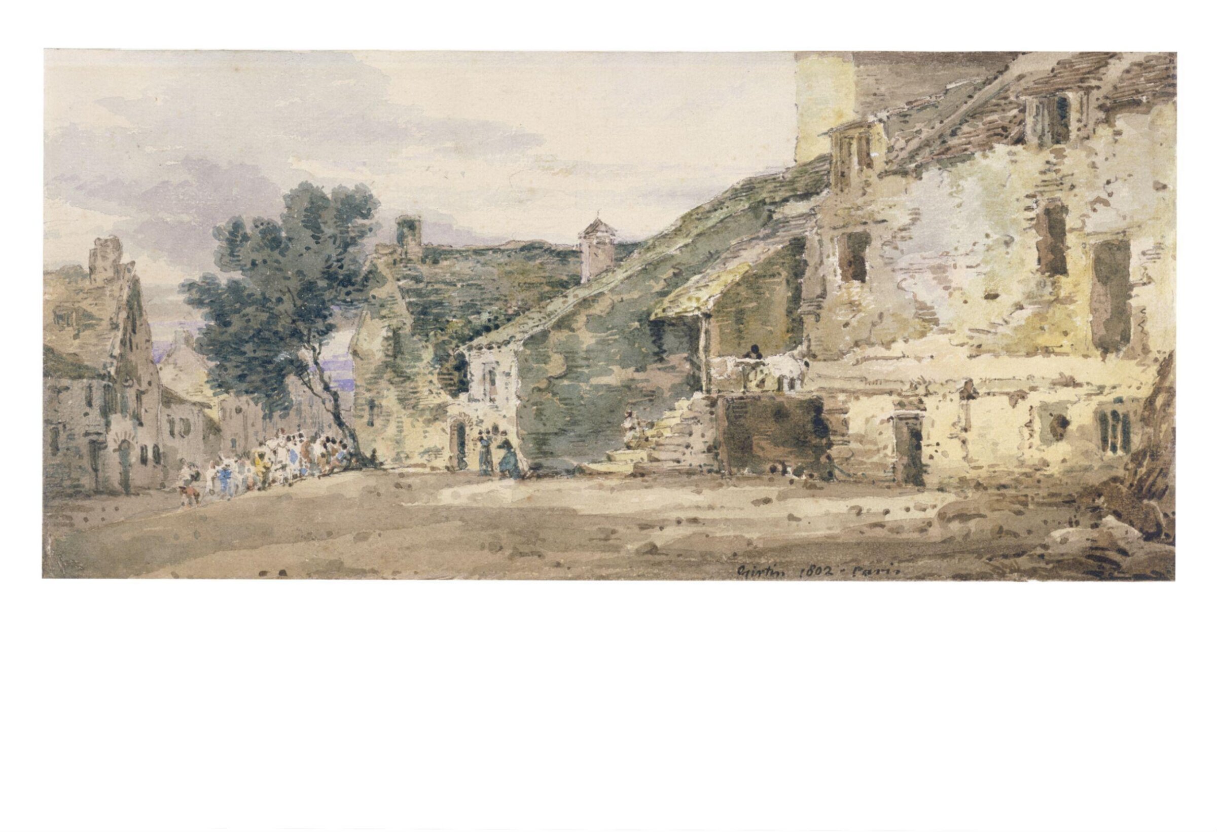 Street Scene, Near Paris, Thomas Girtin, 1802