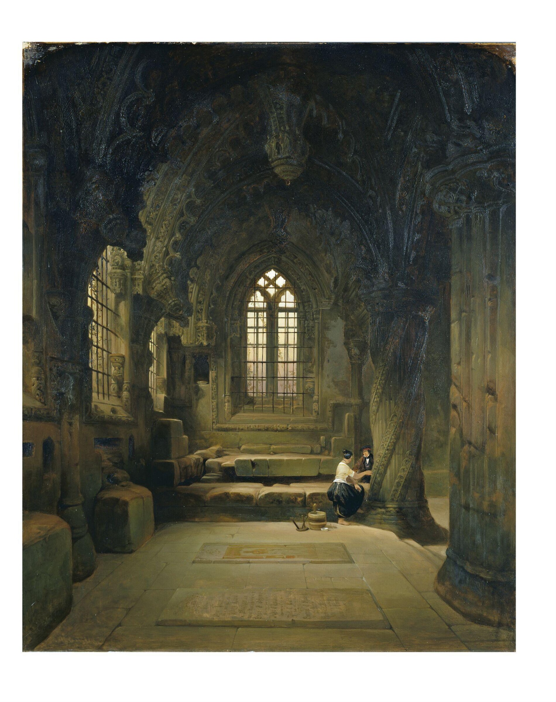 Entrance to the crypt, Roslin Chapel, Дэвид Робертс, 1843