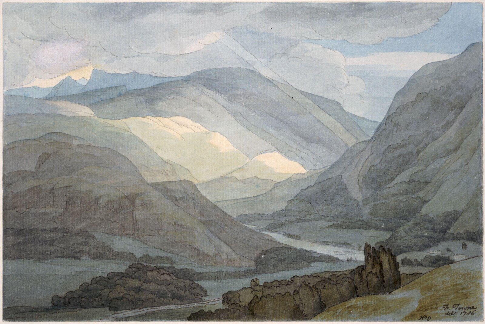 Rydal Water, Francis Towne, 1789