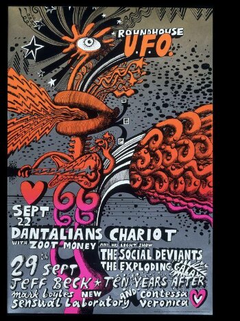 Psychedelic poster for two shows at the Roundhouse UFO