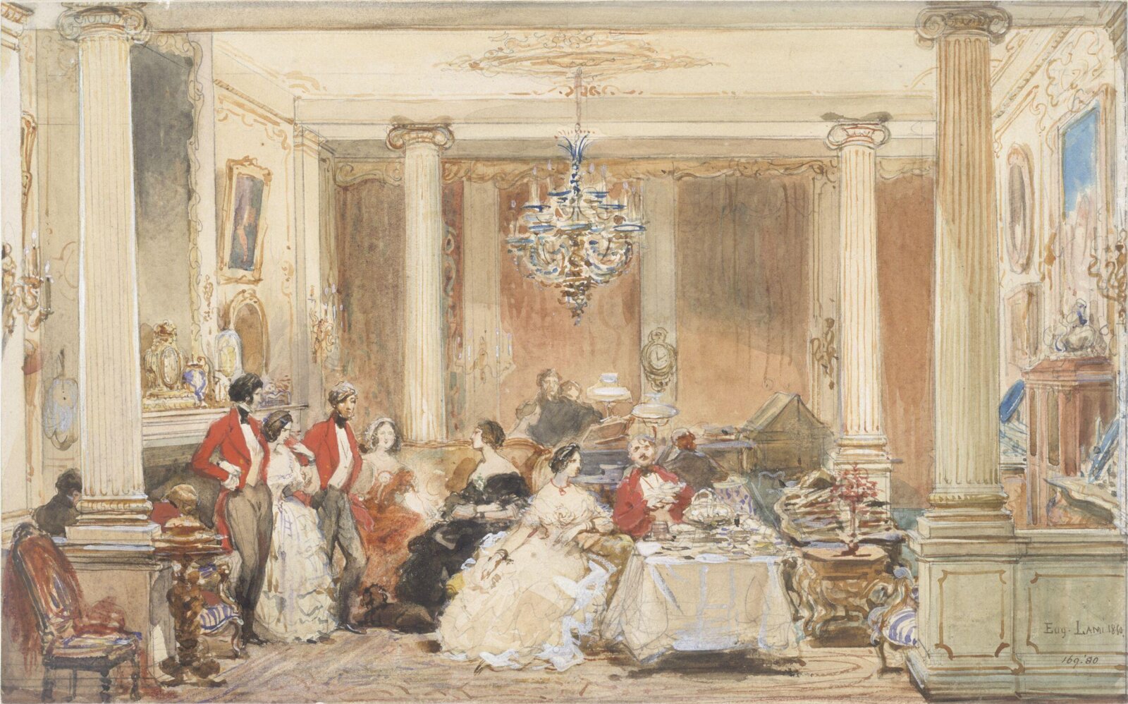 Interior at Colworth House, Lami, mid 19th century