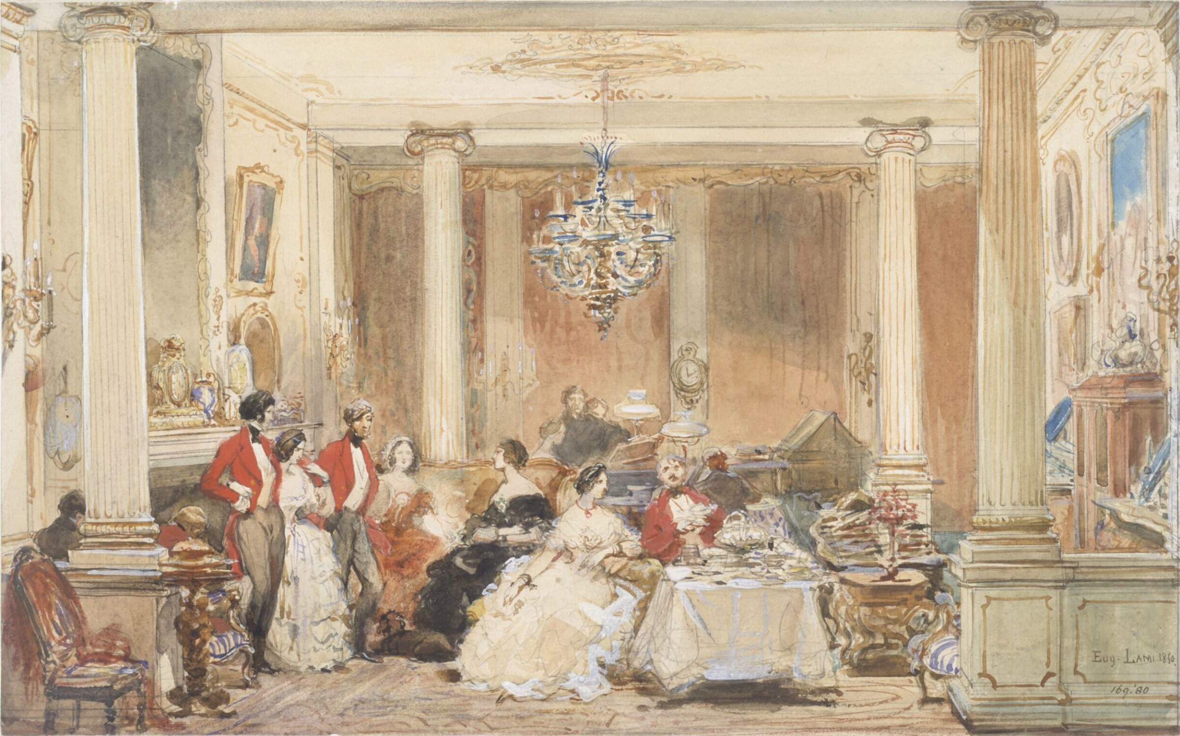 Interior at Colworth House, Lami, mid 19th century