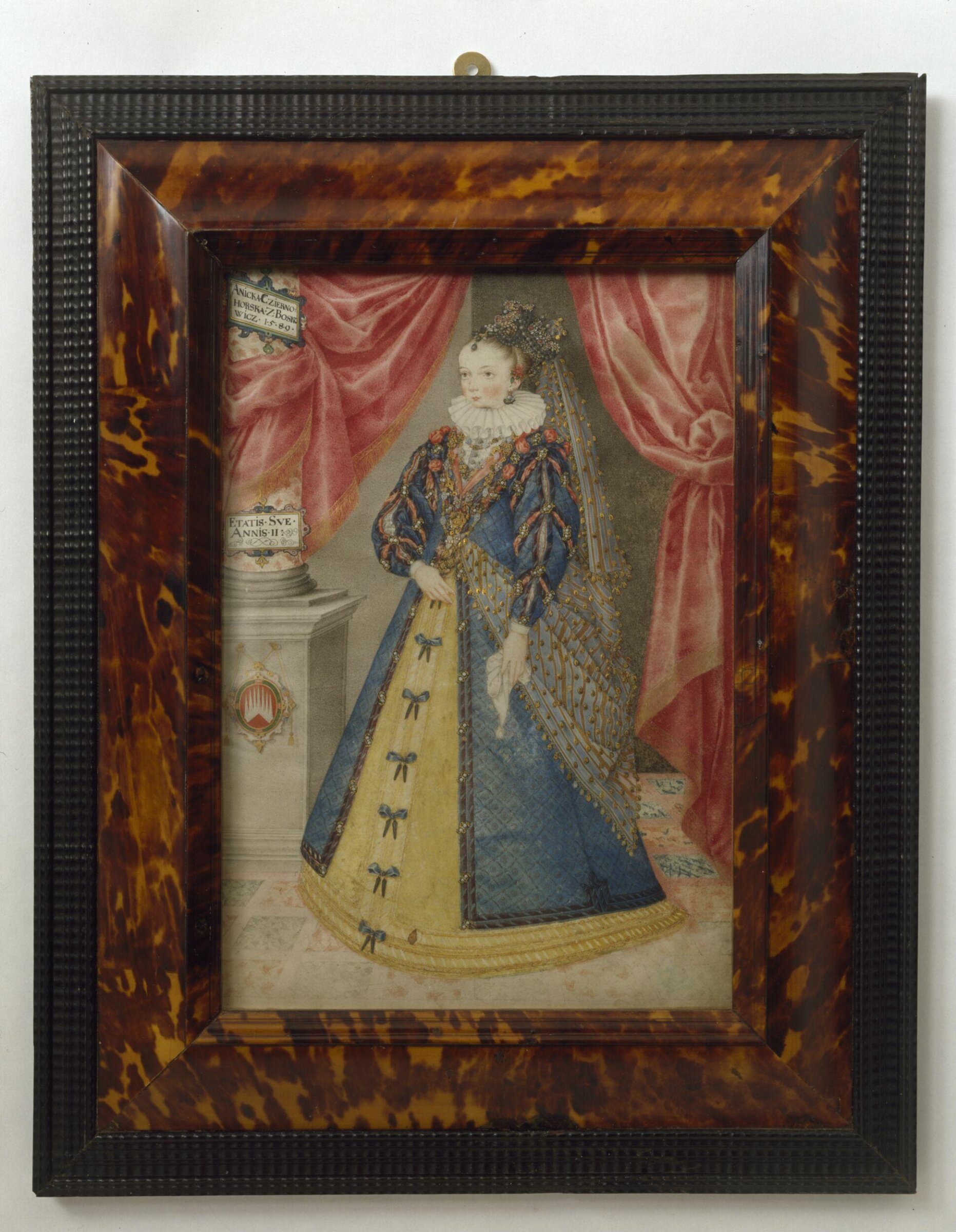 Portrait miniature of Anna Cernohorska of Boskovic, aged 11, Pieter Pietersz, 1589
