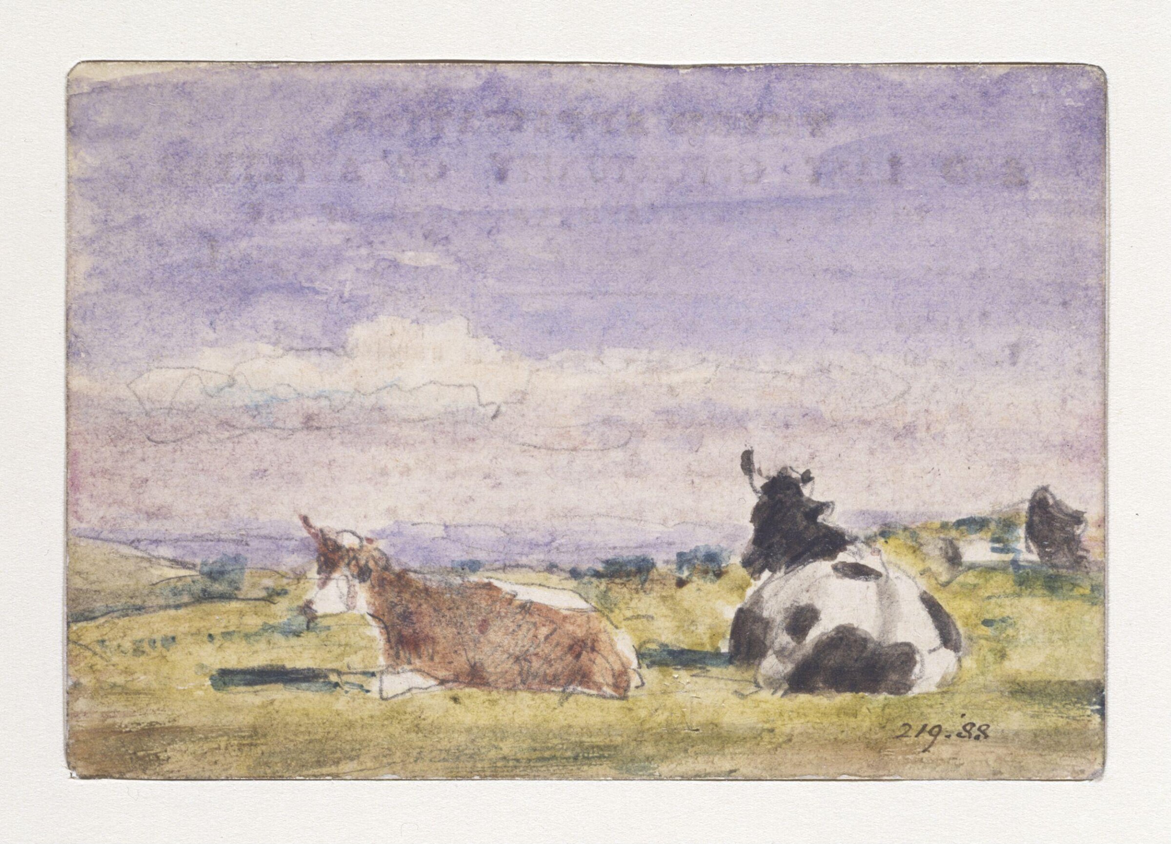Study of cows at Hampstead, John Constable, April 1834