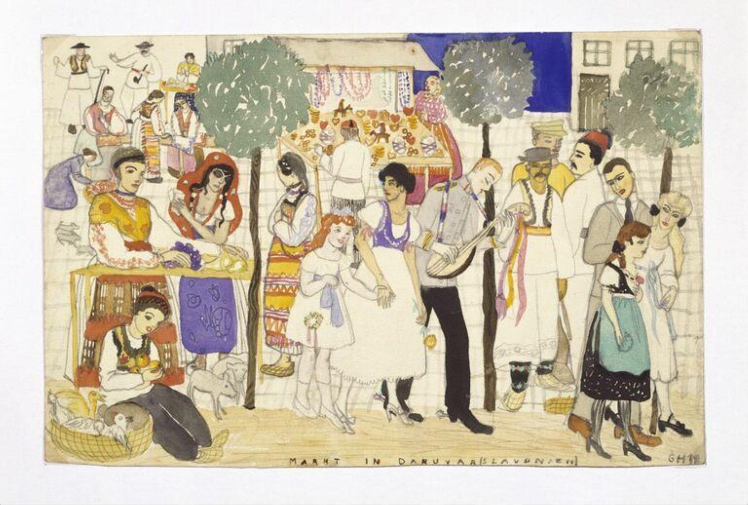 Markt in Daruvar, Margarete Hamerschlag, 1918