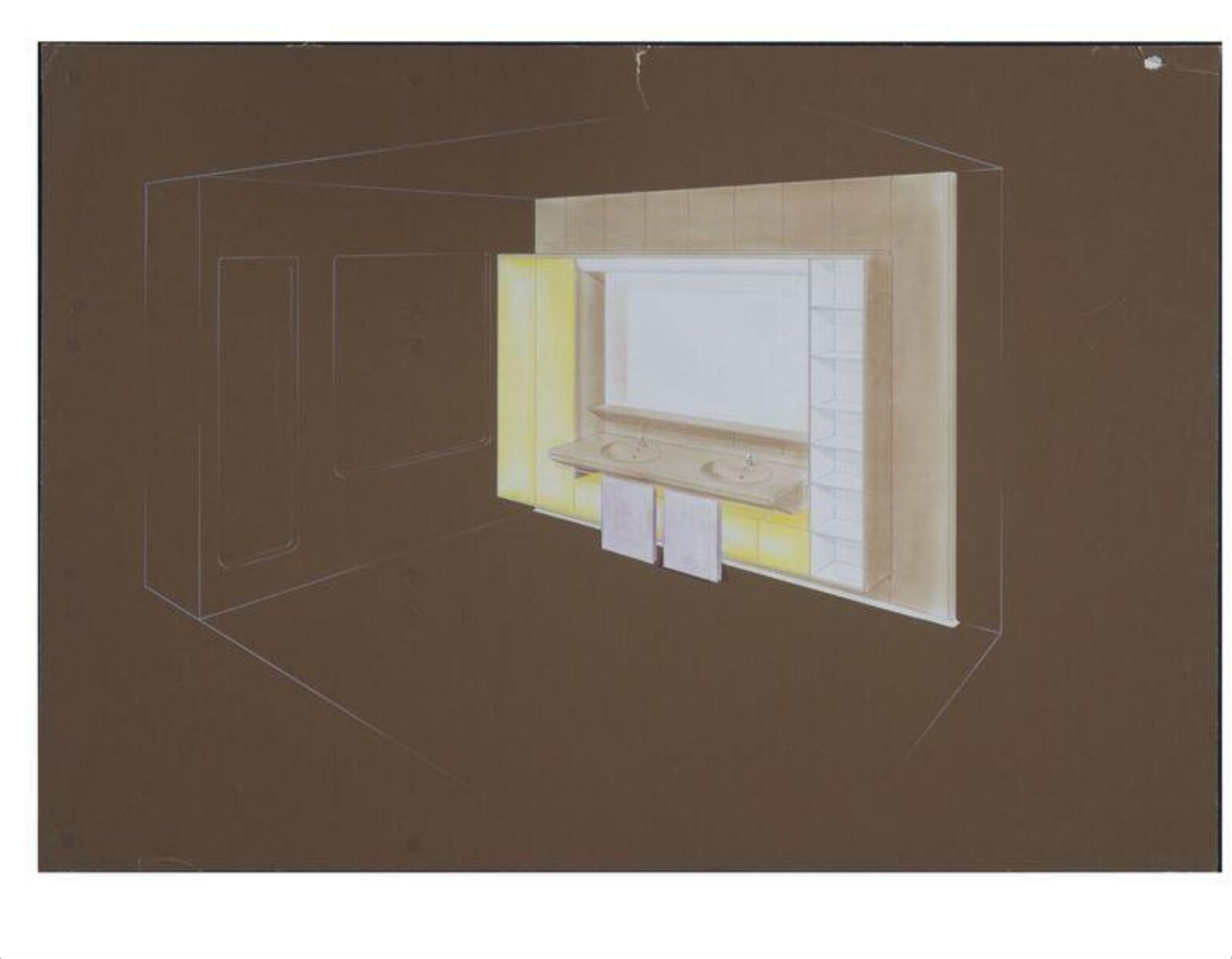 Design for a bathroom sink unit, Professor Arnold Schurer, 1974