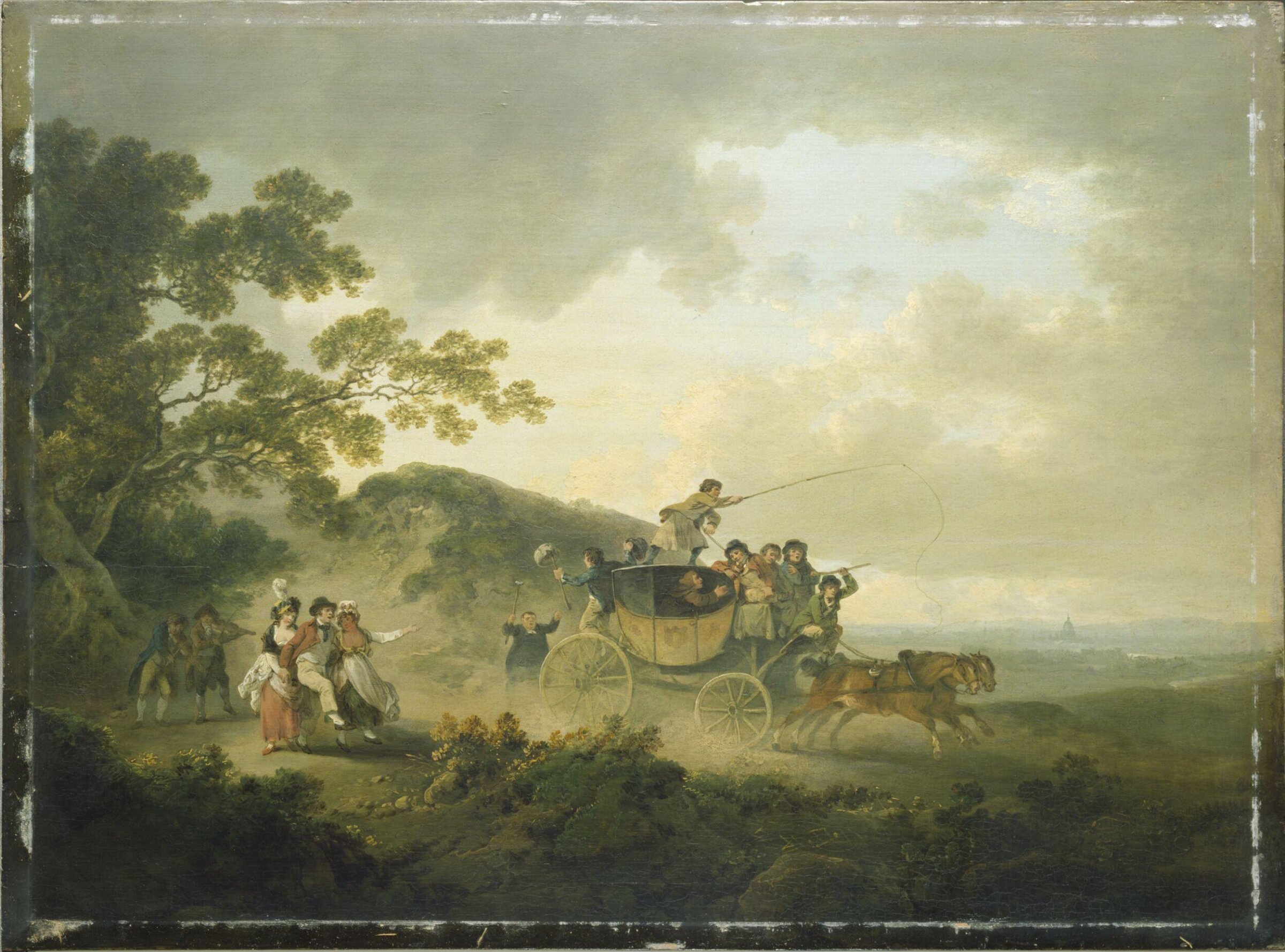 Jack in His Glory: A Hackney Coach Driven by Drunken Sailors, Julius Caesar Ibbetson the elder, 1795