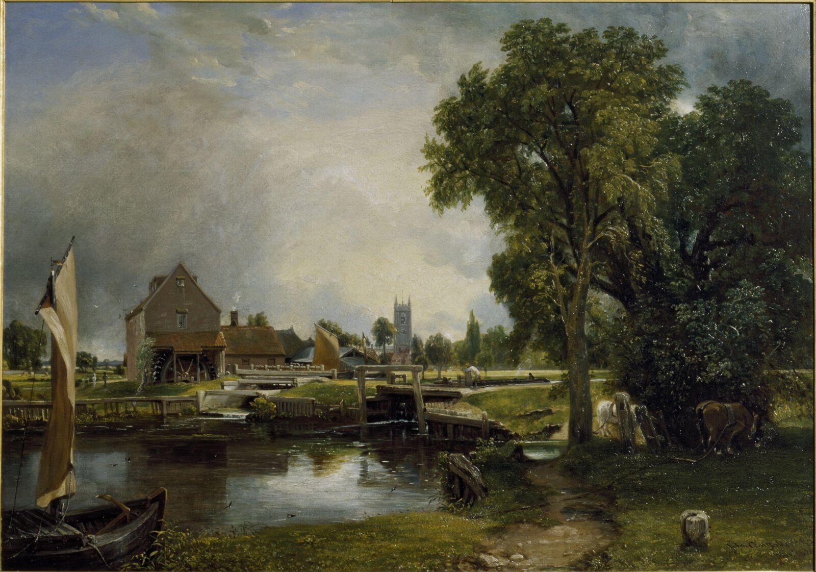 Dedham Lock and Mill, John Constable, 1820