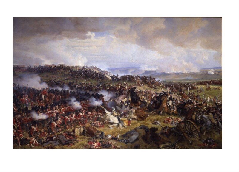 The Battle of Waterloo: The British Squares Receiving the Charge of the French Cuirassiers