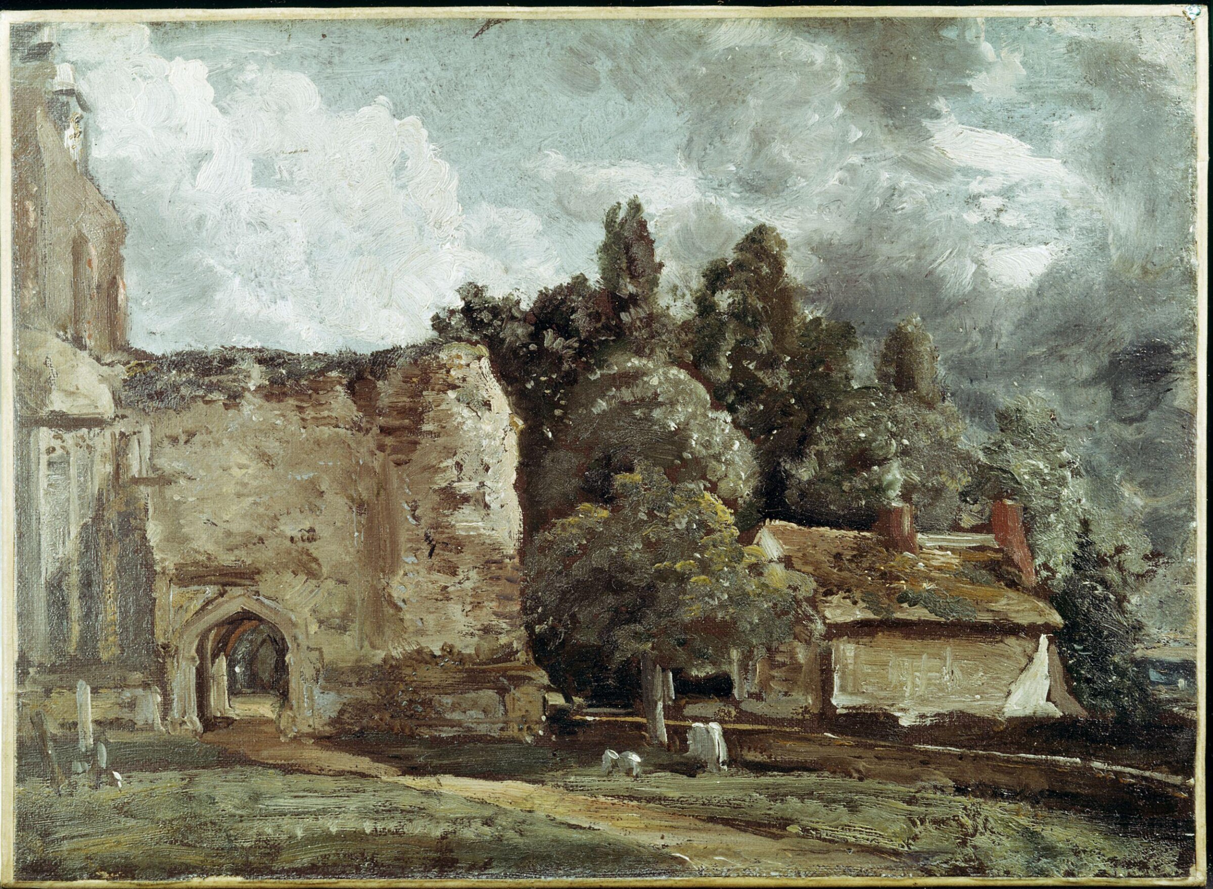 East Bergholt Church: The Ruined Tower at the West End, John Constable, ca. 1810-ca. 1815