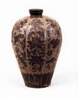 Melon-shaped Celadon Prunus Vase (Maebyeong) with Peony and Lotus Design Painted in Underglaze Iron Brown thumbnail 2
