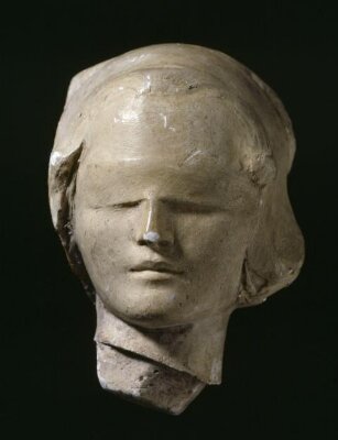 Female head blindfold, perhaps the Old Testament (former title), George James Frampton, ca. 1910