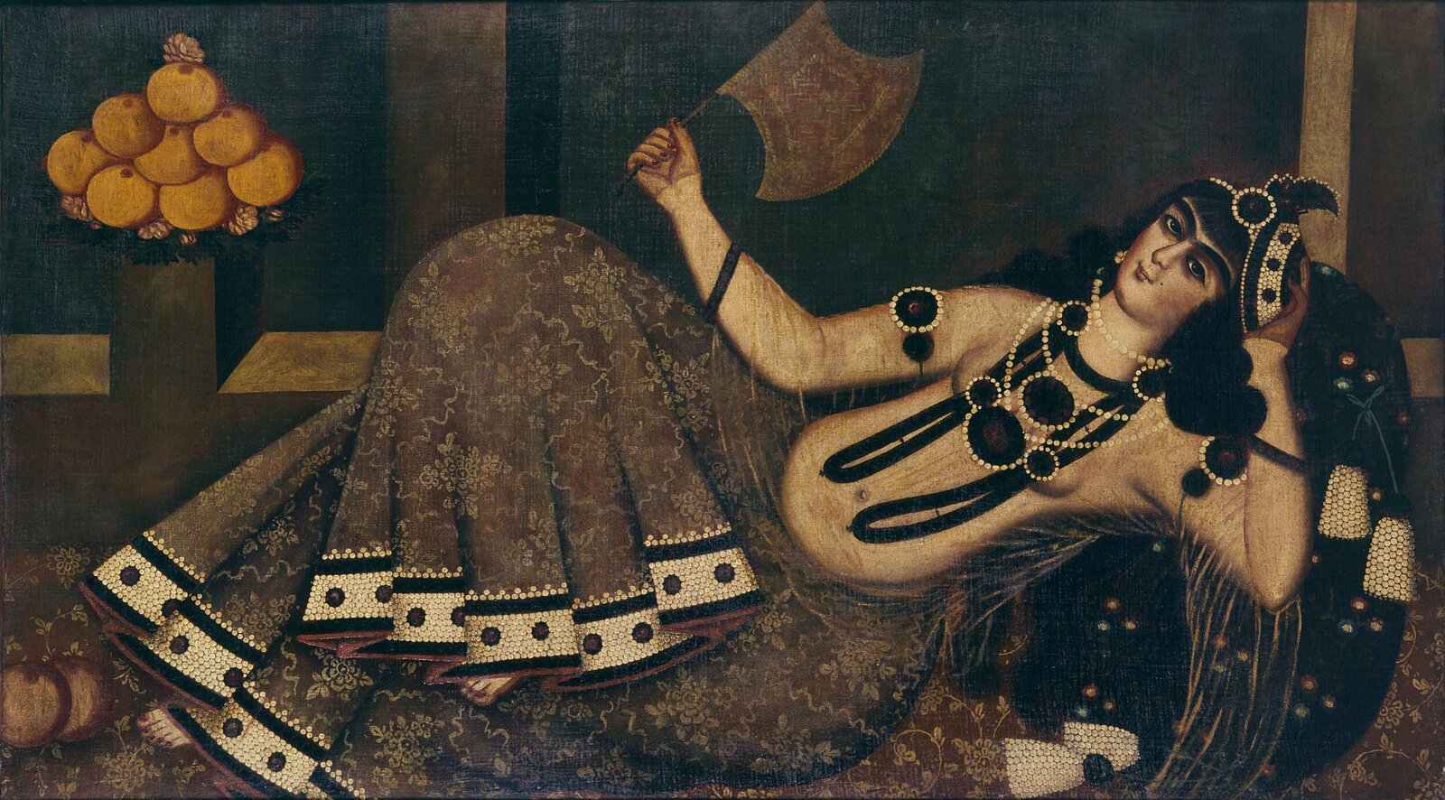 Reclining Lady Holding a Fan, 1810-1830