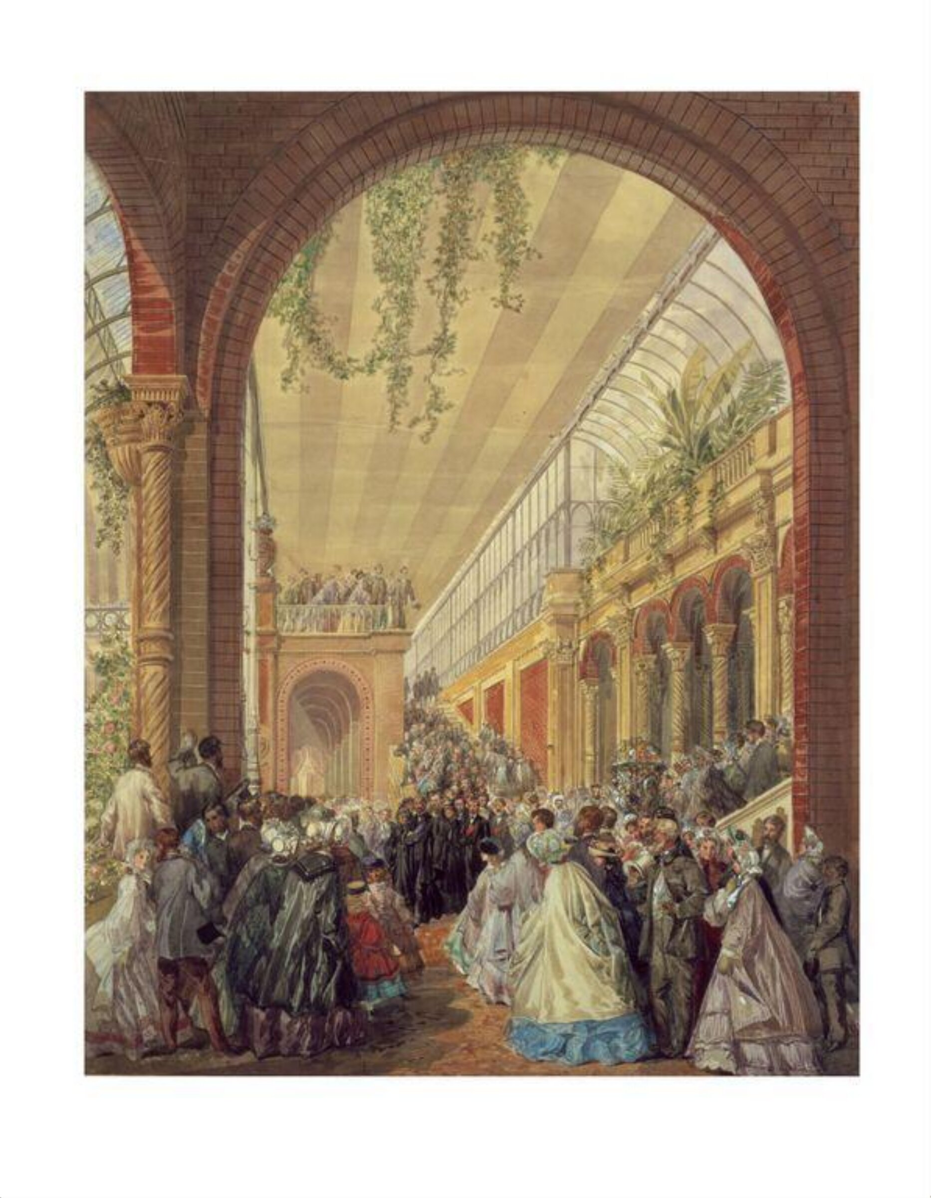 Prince Albert and the Royal children at the opening of the Royal Horticultural Society's building in South Kensington, Edmund Walker, 1861