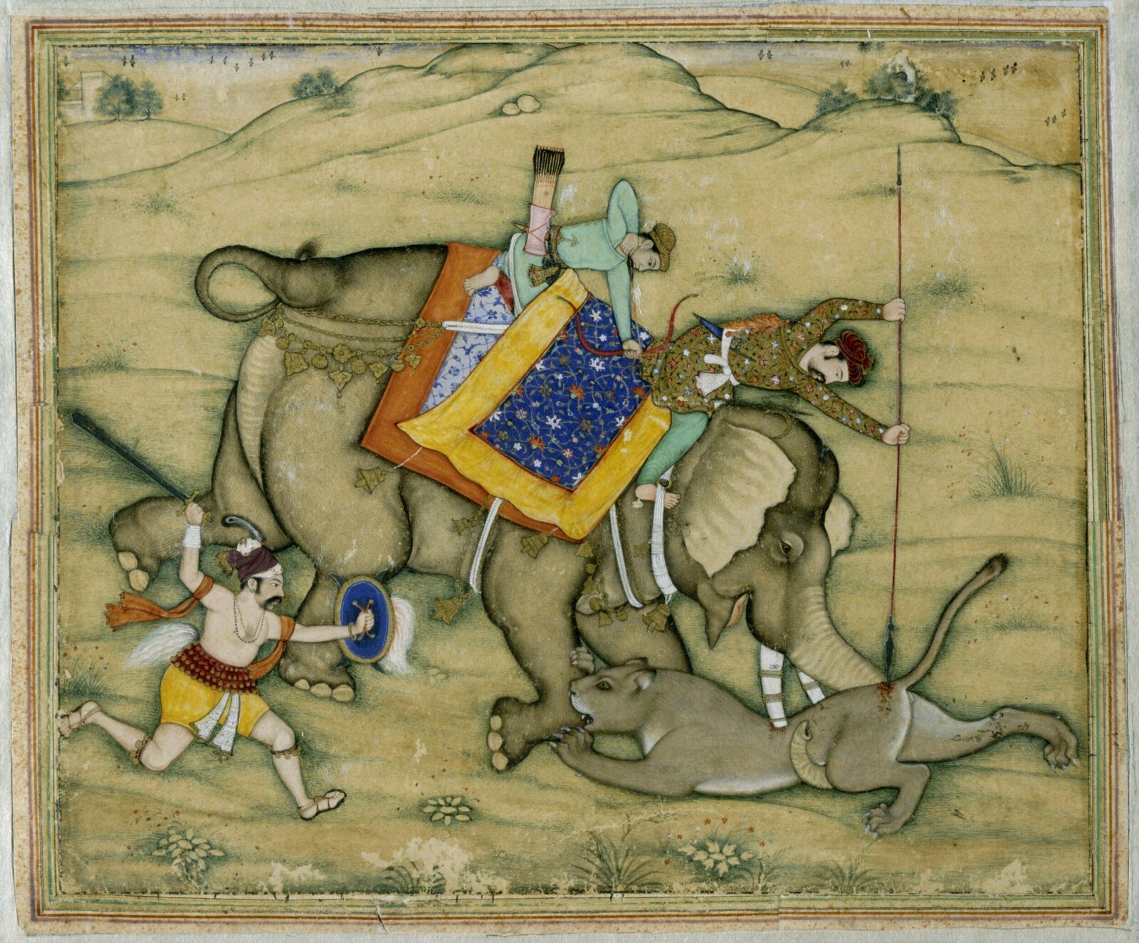 Salim spearing a lioness, ca. 1600 - ca. 1605