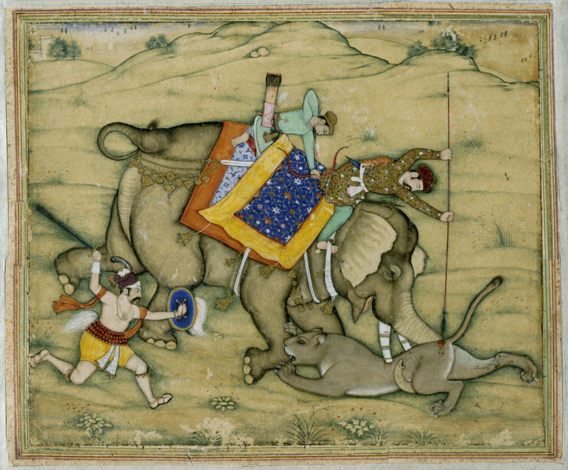 Salim spearing a lioness, ca. 1600 - ca. 1605
