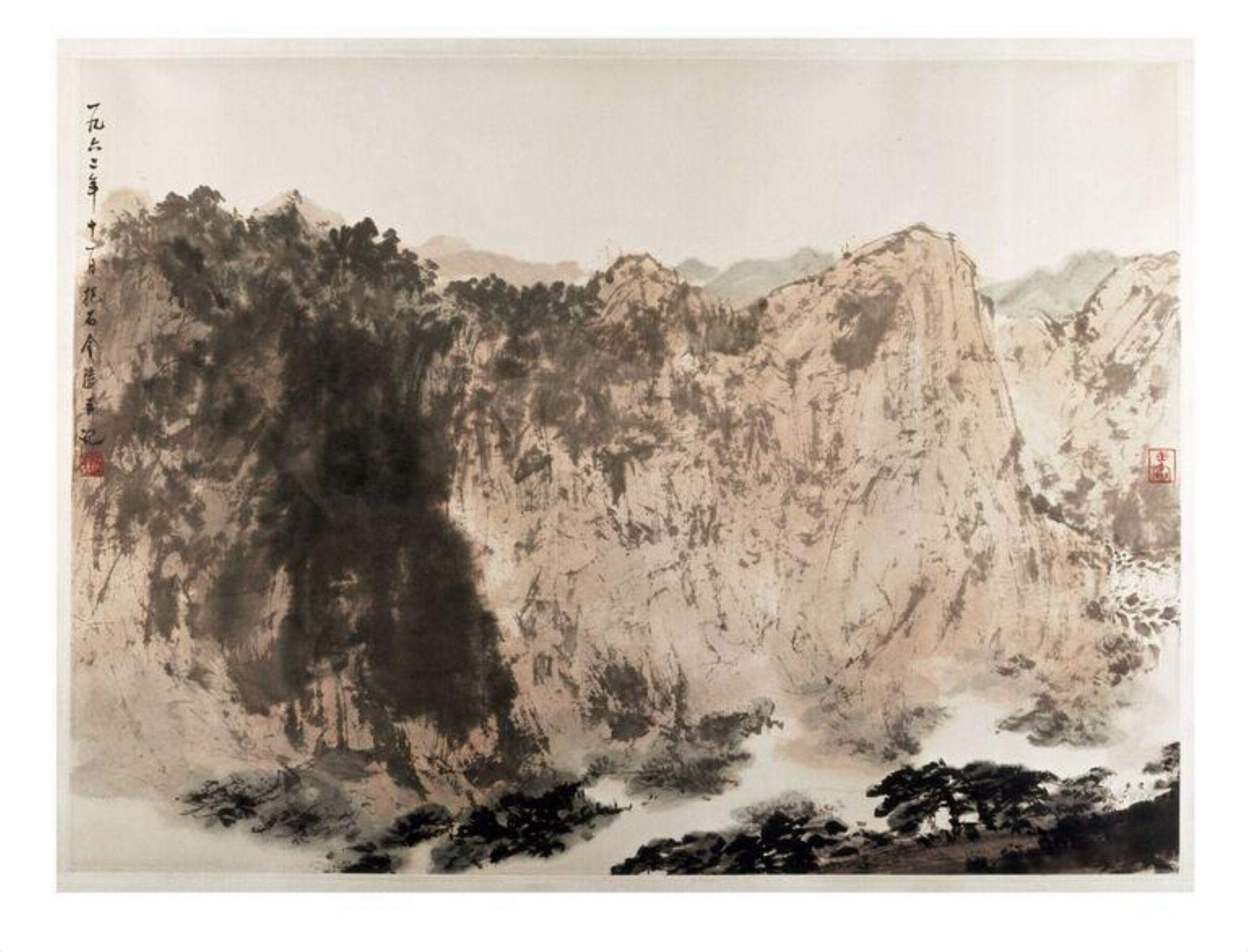 Landscape, Fu Baoshi, Dated 1962